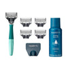 "Ultimate Harry's Razor Set: 5 Razor Blade Refills, Travel Blade Cover, and Charcoal Shave Gel for Men"