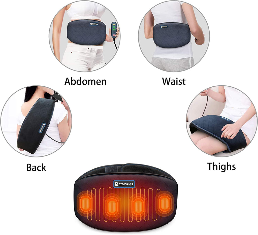 Comfier Heating Pad for Back Pain - Heat Belly Wrap Belt with Vibration Massage, Fast Heating Pads with Auto Shut Off, for Lumbar, Abdominal, Leg Cramps Arthritic Pain Relief, Gifts for Men Dad