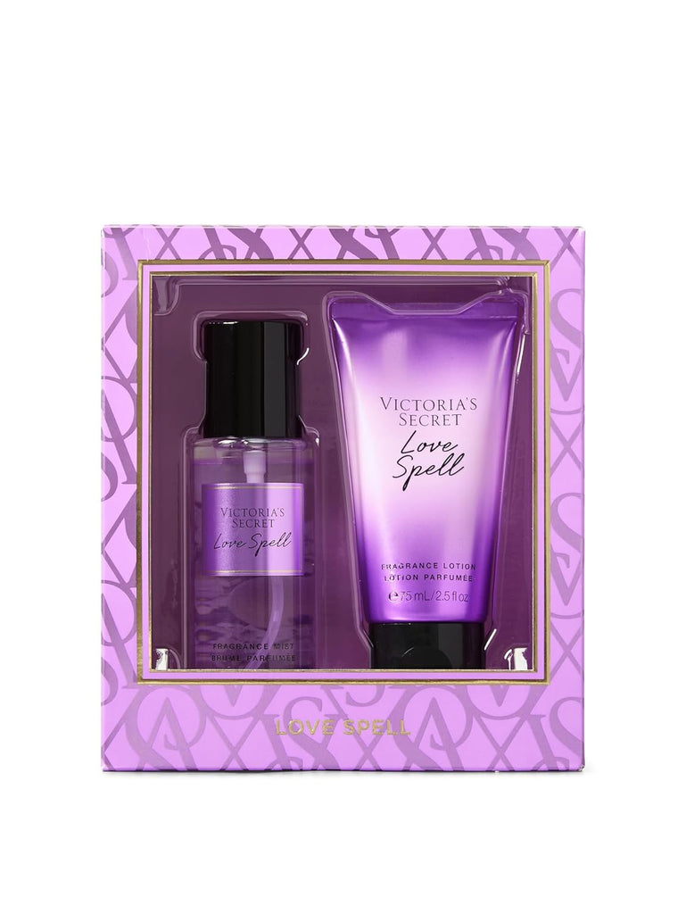"Indulge in Victoria's Secret Love Spell Mini Mist & Lotion Gift Set - The Perfect Scented Duo!"