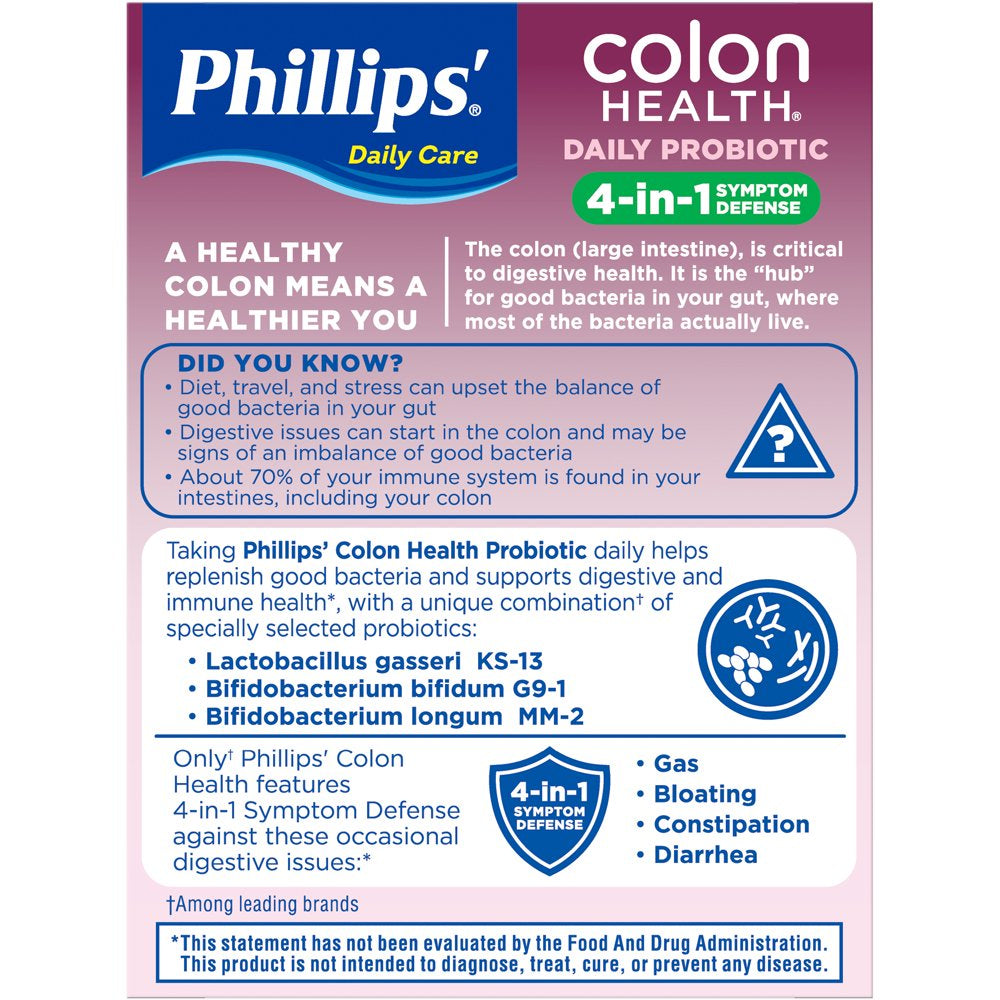 Phillips Daily Probiotics for Women and Men, One Month Supply, 30 Count