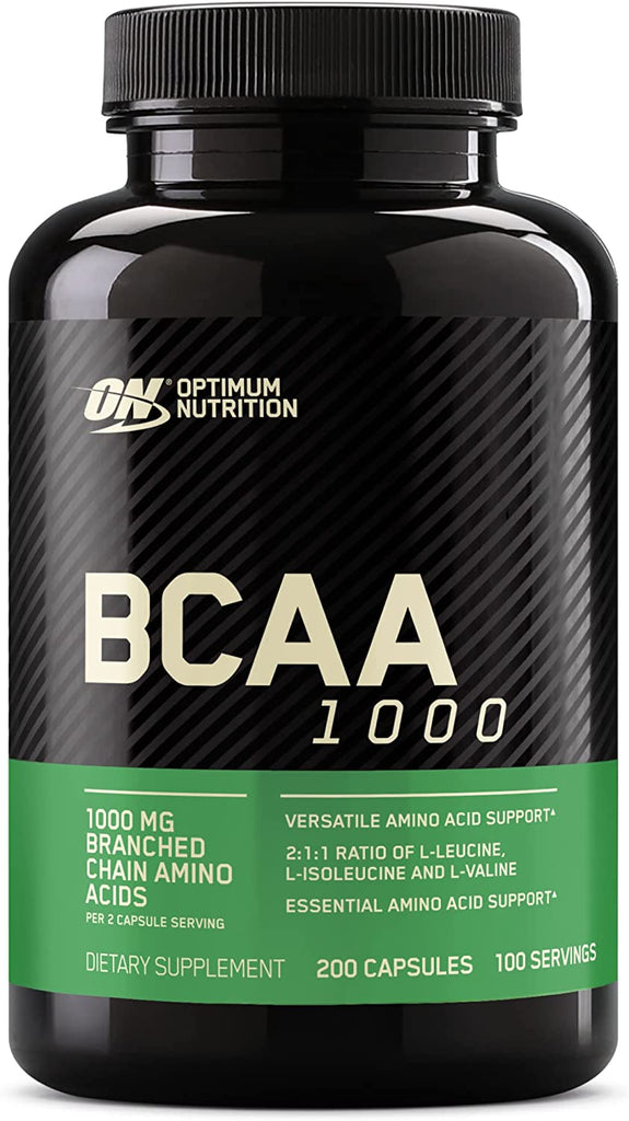 Optimum Nutrition Instantized BCAA Branched Chain Essential Amino Acids Capsules, 1000Mg, 200 Count - Free & Fast Delivery