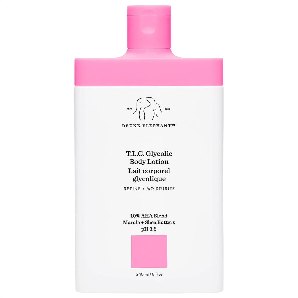 Drunk Elephant T.L.C. Glycolic Body Lotion with Marula and Shea Butters. Refining and Moisturizing for Healthy Skin (240 Ml / 8 Fl Oz)