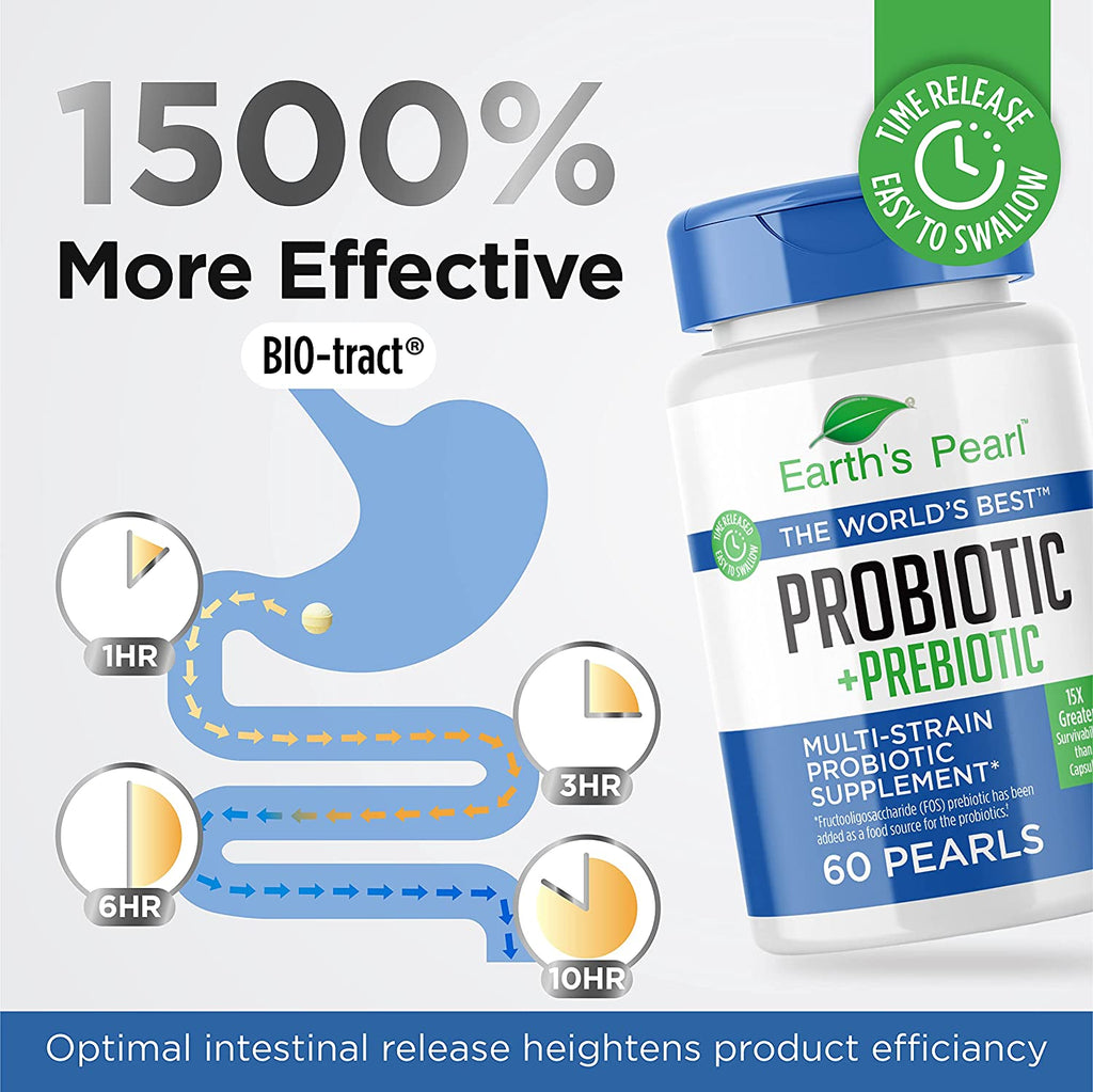 Earth'S Pearl Prebiotics and Probiotics for Women and Men, Gut Health Probiotic and Prebiotic Blend, Kids Probiotic, 60 Day Supply of Probiotics for Digestive Health - Free & Fast Delivery
