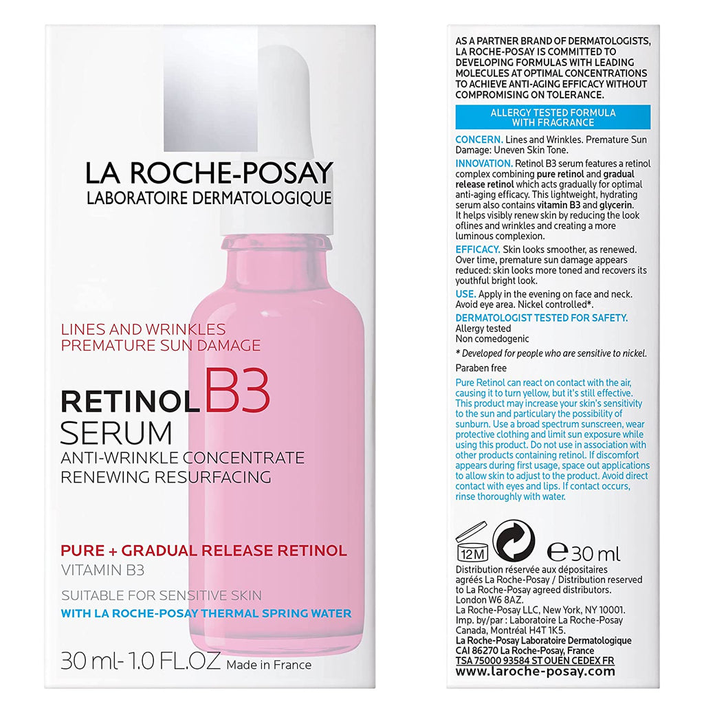 La Roche-Posay Pure Retinol Face Serum with Vitamin B3. anti Aging Face Serum for Lines, Wrinkles & Premature Sun Damage to Resurface & Hydrate. Suitable for Sensitive Skin, 1.0 Fl. Oz - Free & Fast Delivery - Free & Fast Delivery