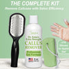 "Say Goodbye to Calluses with Dr. Entre's Ultimate Foot Care Kit: Complete with Callus Remover Gel, Foot File, Pumice Stone, 5 Glove Pairs for Easy Application, Spa-Quality Pedicure Tools, and a Scrubber - 8Oz of Pure Bliss!"