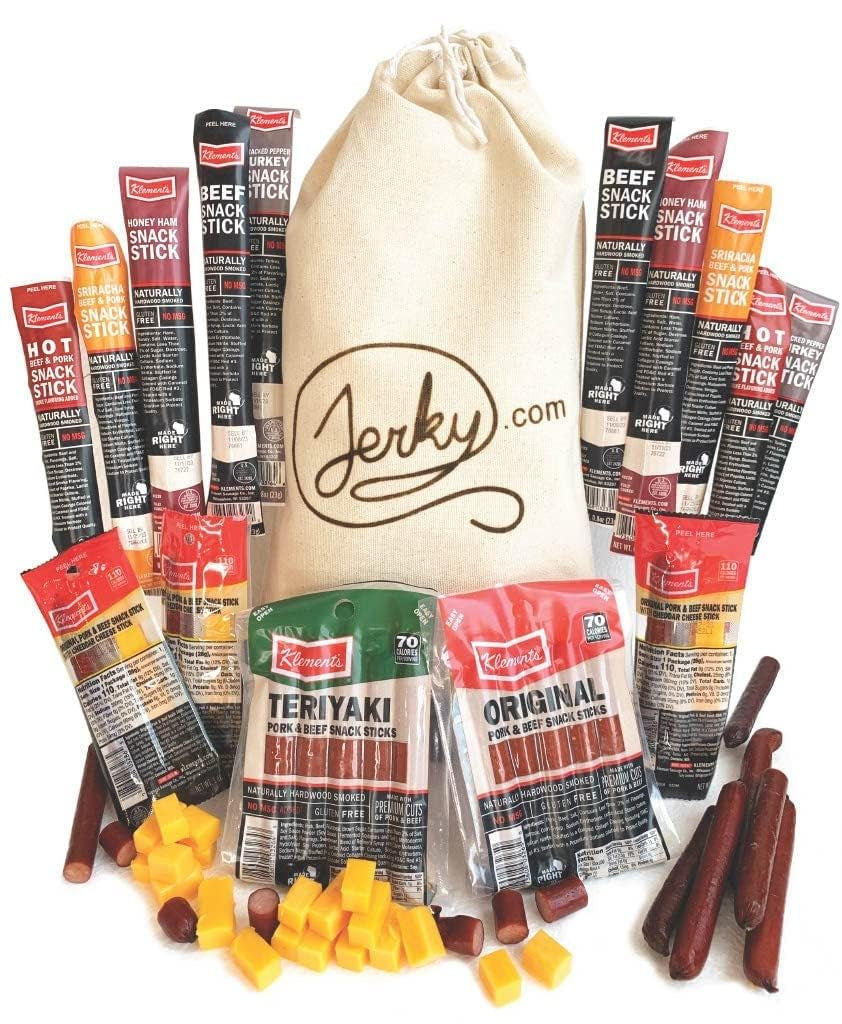 "Ultimate Jerky Delight: Gourmet 26Pc Variety Pack - Beef, Pork, Turkey & Ham - High Protein Snack Sticks with Cheese - Perfect Gift for Men & Women"