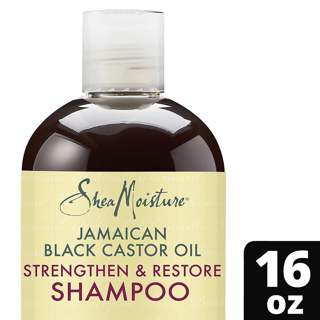 Sheamoisture Jamaican Black Castor Oil Strengthen & Restore Shampoo, Shea Butter, Peppermint & Apple Cider Vinegar, Sulfate Free, Chemically Processed Hair, Family Size (2 Pack -16 Fl Oz Ea) - Free & Fast Delivery