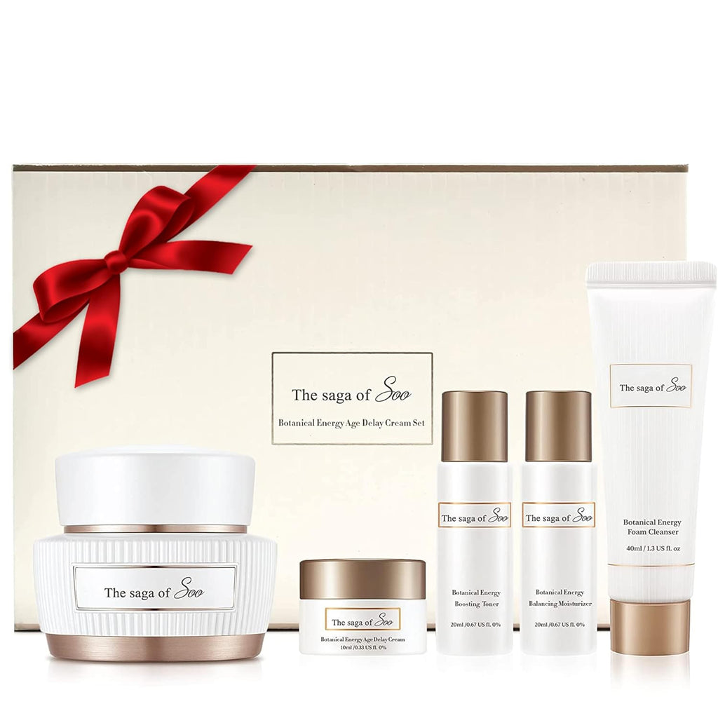 "Revitalize Your Skin with Sooryehan's Botanical Energy - Korean Skincare Gift Set, featuring Toner, Moisturizer, Cream, and Cleanser (360 Ml / 12.17 Fl Oz) - Perfect Christmas Gift!"
