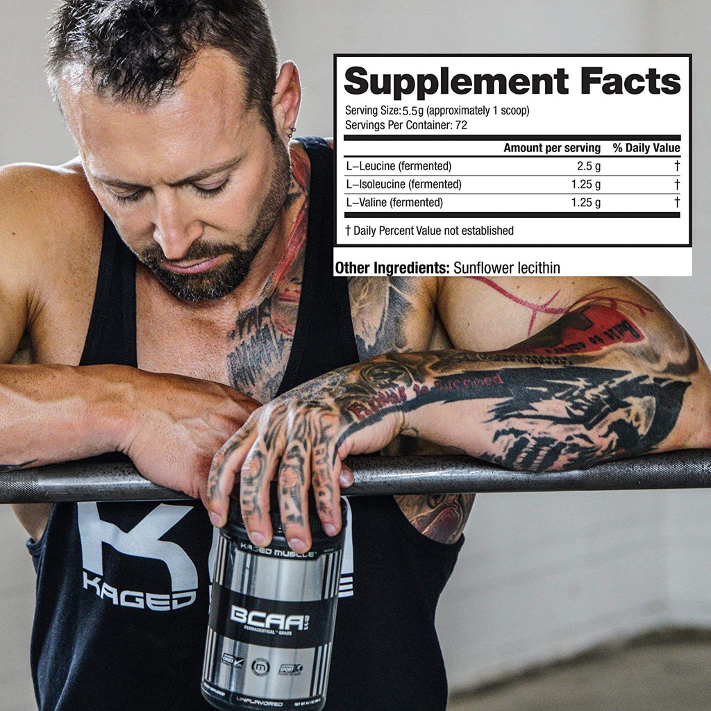 KAGED MUSCLE, Fermented BCAA Powder, Plant Based, Non-Gmo, Supports Protein Synthesis, Vegan Friendly Branched Chain Amino Acids, Aminos, Bcaas, Unflavored, 72 Servings, 14.1 Ounce - Free & Fast Delivery