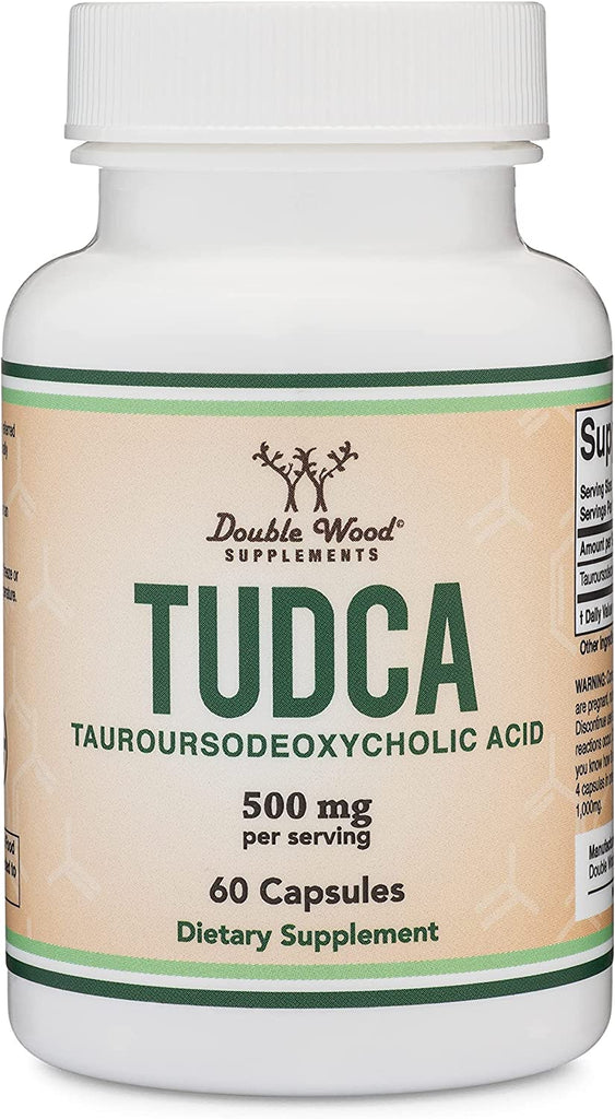 TUDCA Bile Salts Liver Support Supplement, 500Mg Servings, Liver and Gallbladder Cleanse Supplement (60 Capsules, 250Mg) Genuine Bile Acid TUDCA with Strong Bitter Taste by Double Wood - Free & Fast Delivery
