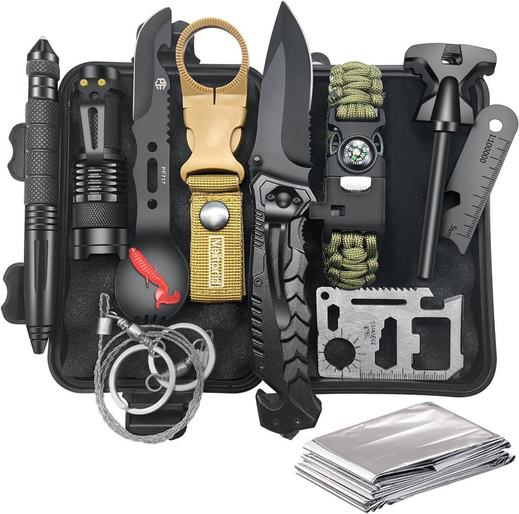 "Ultimate Survival Kit: The Perfect Gift for Adventurous Men - 12-in-1 Gear and Equipment Set, Ideal for Fishing, Hunting, and Outdoor Enthusiasts - Great Birthday or Christmas Present for Dad, Husband, Boyfriend, and Teens!"