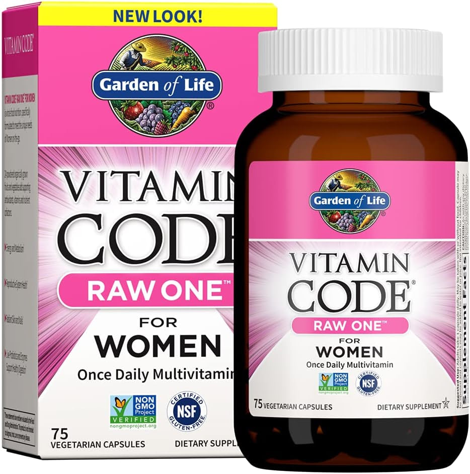 Garden of Life Vitamin Code Raw One Once Daily Multivitamin Capsules, Fruits, Veggies, Probiotics for Womens Health, Vegetarian, Gluten Free, 75 Count - Free & Fast Delivery