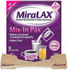 Miralax Gentle Constipation Relief Laxative Powder, Stool Softener with PEG 3350, No Harsh Side Effects, #1 Physician Recommended, Single Dose Mix-In Pax with Mixing Stirrers, Travel Pack, 10 Dose