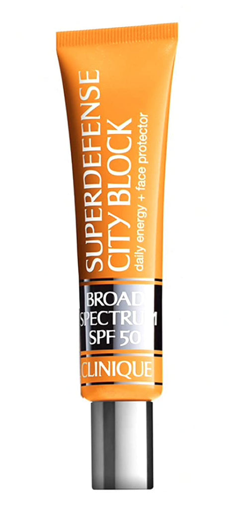 Clinique Superdefense City Block Daily Energy + Face & Skin Sun Protection with a Hint of Tint • Broad Spectrum SPF 50 • 1.4 Fl Oz. / 40 Ml