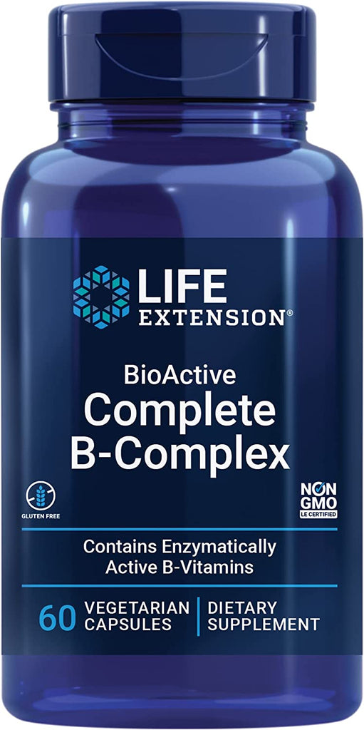 Life Extension Bioactive Complete B-Complex, Heart, Brain and Nerve Support, Healthy Energy, Metabolism, Complete B Complex, 60 Vegetarian Capsules
