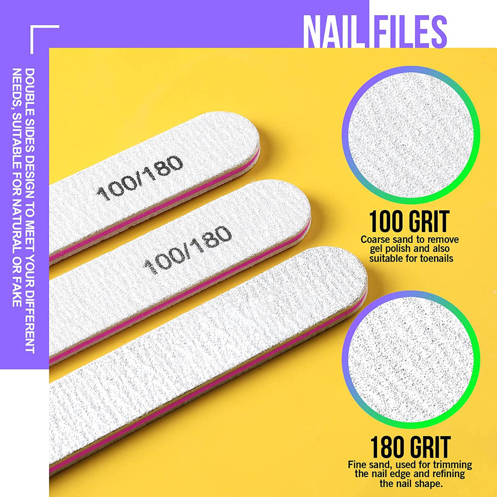 Nail Buffers and Files, FANDAMEI Nail Tools Kit with 3PCS Rectangular Nail Buffer Block, 3PCS 100/180 Nail Files and 1PCS 1000/4000 Nail Buffer. Professional Nail Buffer File Kit for Nail Care