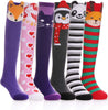 "Adorable Cartoon Animal Knee High Socks for Girls - Comfy Cotton, Fun Patterns!"