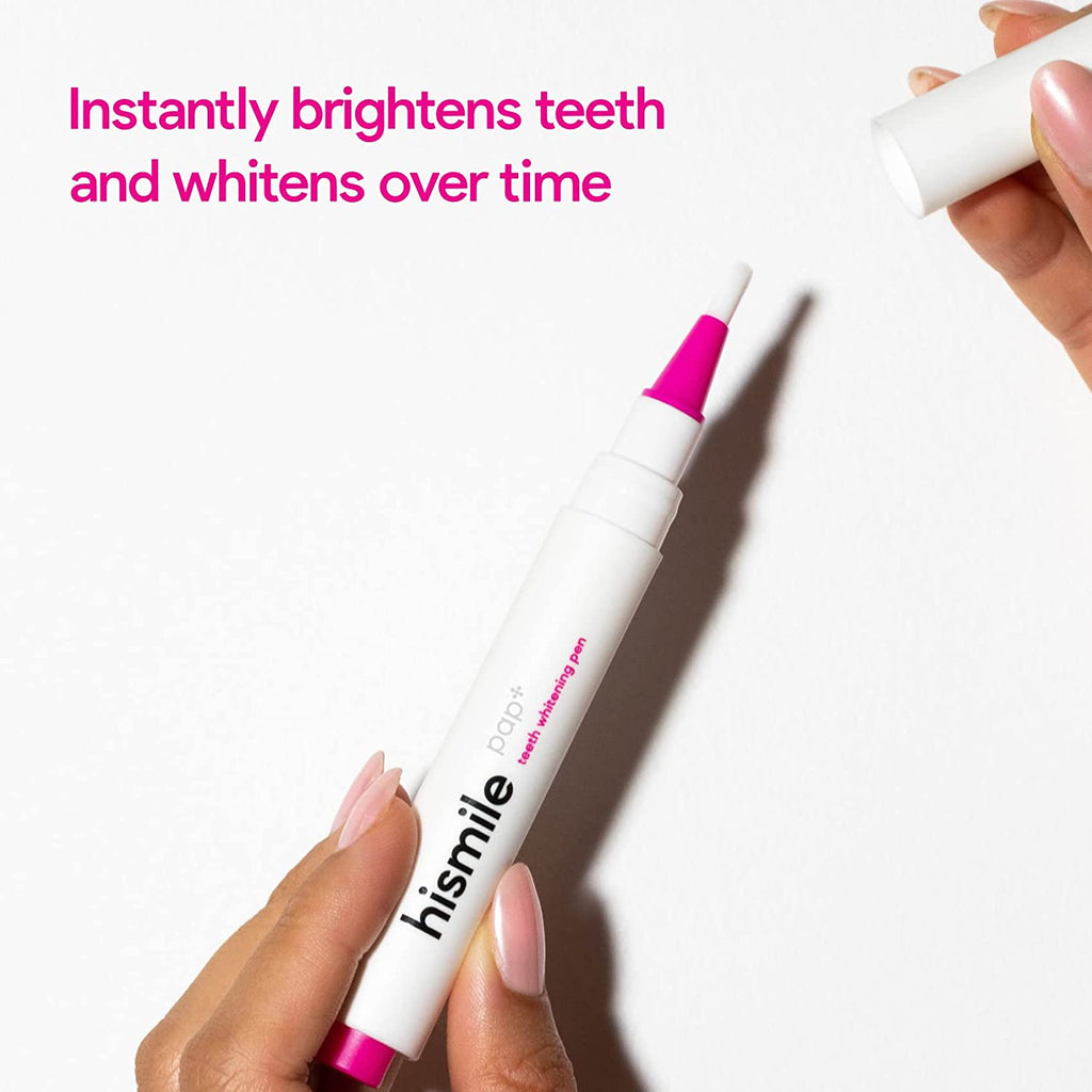 "Ultimate Teeth Whitening Bundle: Hismile Fast Whitening, V34 Colour Corrector, and Pap+ Teeth Whitening Pen in Purple"