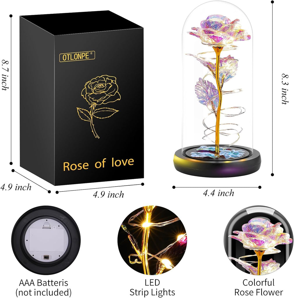 "Enchanting Rainbow Galaxy Rose: The Perfect Gift for Her on Birthdays, Christmas, and Anniversaries!"