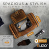 "Luxurious Leather Toiletry Bag - Stylish Dopp Kit for Men and Women - Ultimate Travel Companion for Toiletries and Shaving"