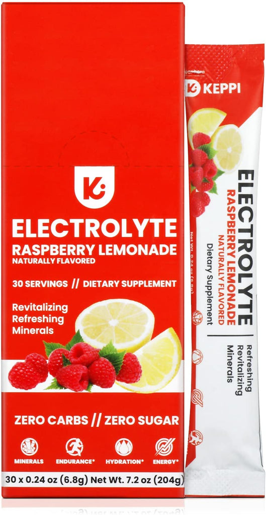 KEPPI Keto Electrolytes Powder | Raspberry Lemonade 50 Serves | Keto Electrolytes Powder No Sugar | Electrolytes Mix Easily - Electrolytes Powder, Keto Electrolytes, Sugar Free.