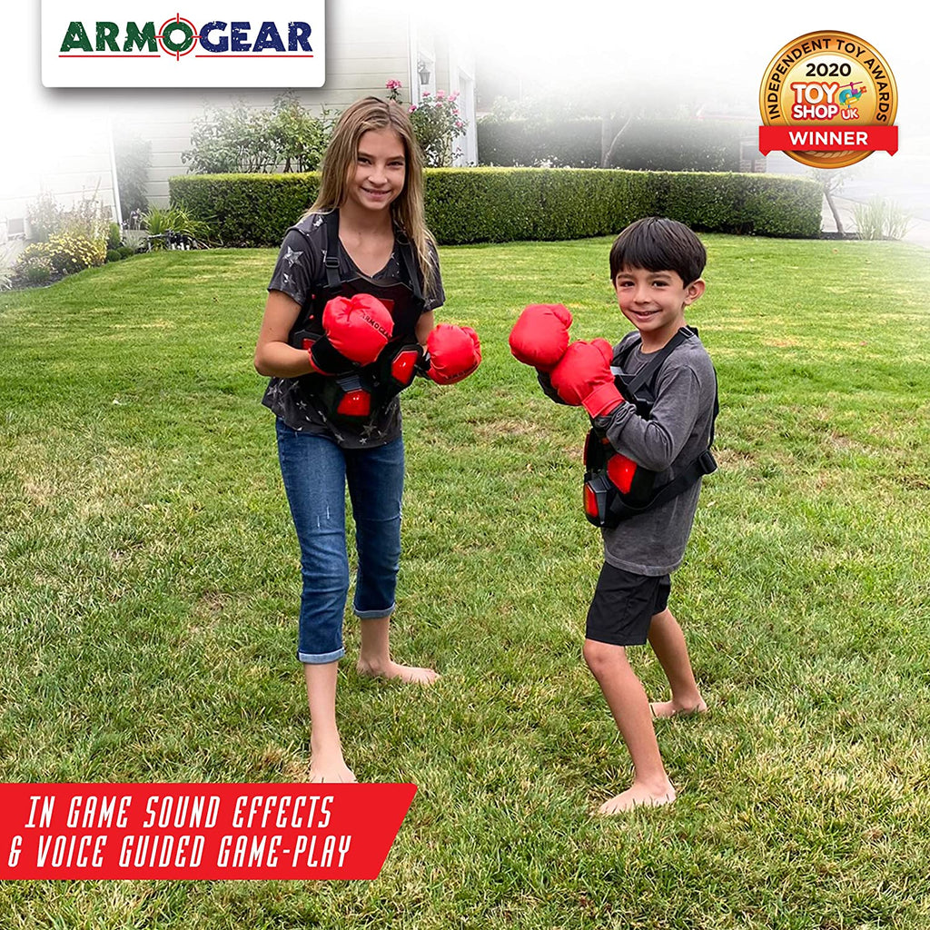 Armogear Electronic Boxing Toy for Kids | Interactive Boxing Game with 3 Play Modes, Includes 2 Pairs Boxing Gloves | Cool Toy for Teen Boys | Sports Toy for Kids Boys & Girls, Ages 8 Years +