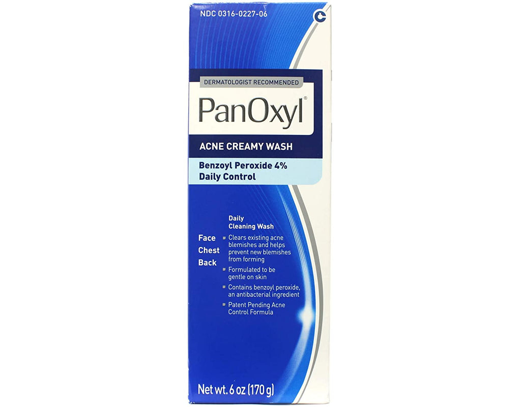 Panoxyl - Acne Creamy Wash 4 Percent Benzoyl Peroxide Daily Control, 6 Ounce