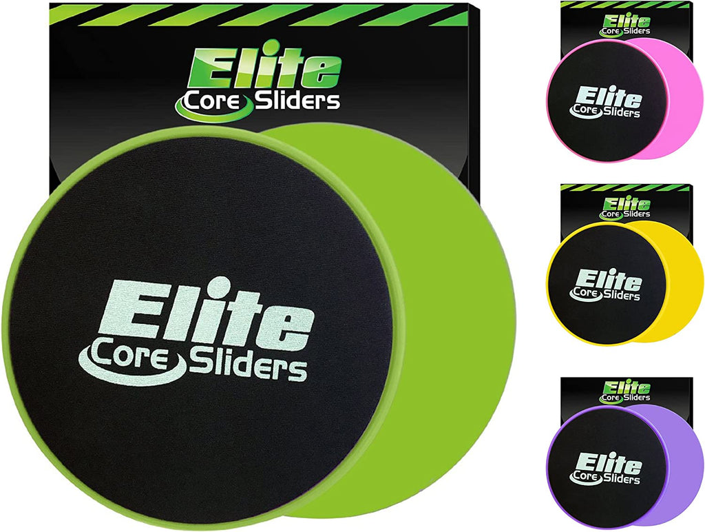 Elite Sportz Core Sliders for Working Out - Pack of 2 Compact, Dual Sided Gliding Discs for Full Body Workout on Carpet or Hardwood Floor - Fitness & Home Exercise Equipment - Small Gift for Athletes