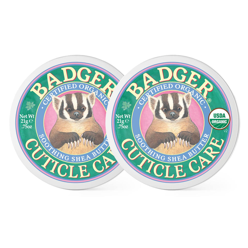 Badger Organic Cuticle Care Balm - Natural Nail Care Cream with Shea Butter, Vitamin-Rich Seabuckthorn Extract Helps Strengthen, Soothe & Restore Dry & Splitting Cuticles – Light Citrus Scent - .75Oz (2 Pack)