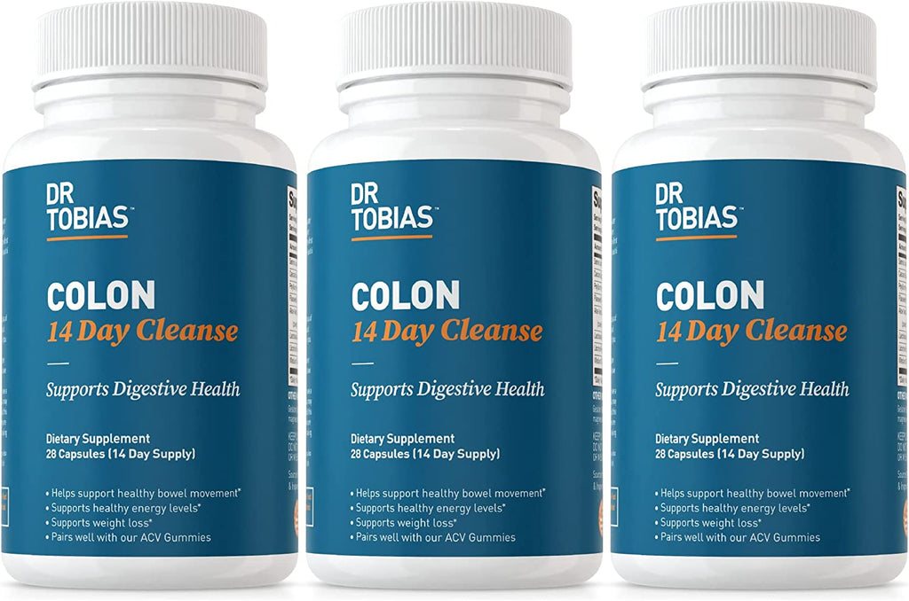 Dr. Tobias Colon 14 Day Cleanse, Advanced Gut Cleanse Detox for Women & Men with Cascara Sagrada, Psyllium Husk & Senna Leaf, Non-Gmo Colon Cleanse, 28 Capsules (1-2 Daily)