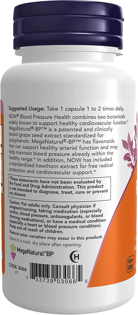NOW Supplements, Blood Pressure Health with Meganatural®-Bp™, Cardiovascular Support*, 90 Veg Capsules