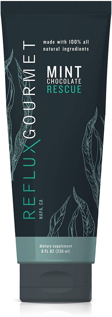 Reflux Gourmet - Mint Chocolate Rescue All-Natural Alginate Therapy, Acid Reflux, GERD, LPR, Heartburn Relief, Made from All Natural Ingredients Considered Safe for Children and Pregnant Women.