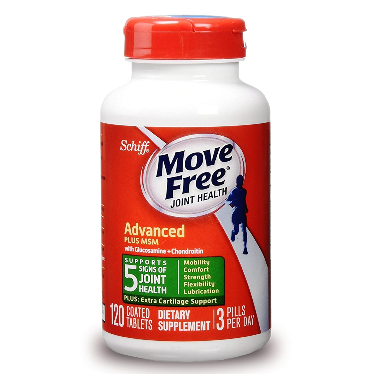 Move Free Advanced plus MSM with Glucosamine & Chondroitin , 120 Count (Pack of 2)