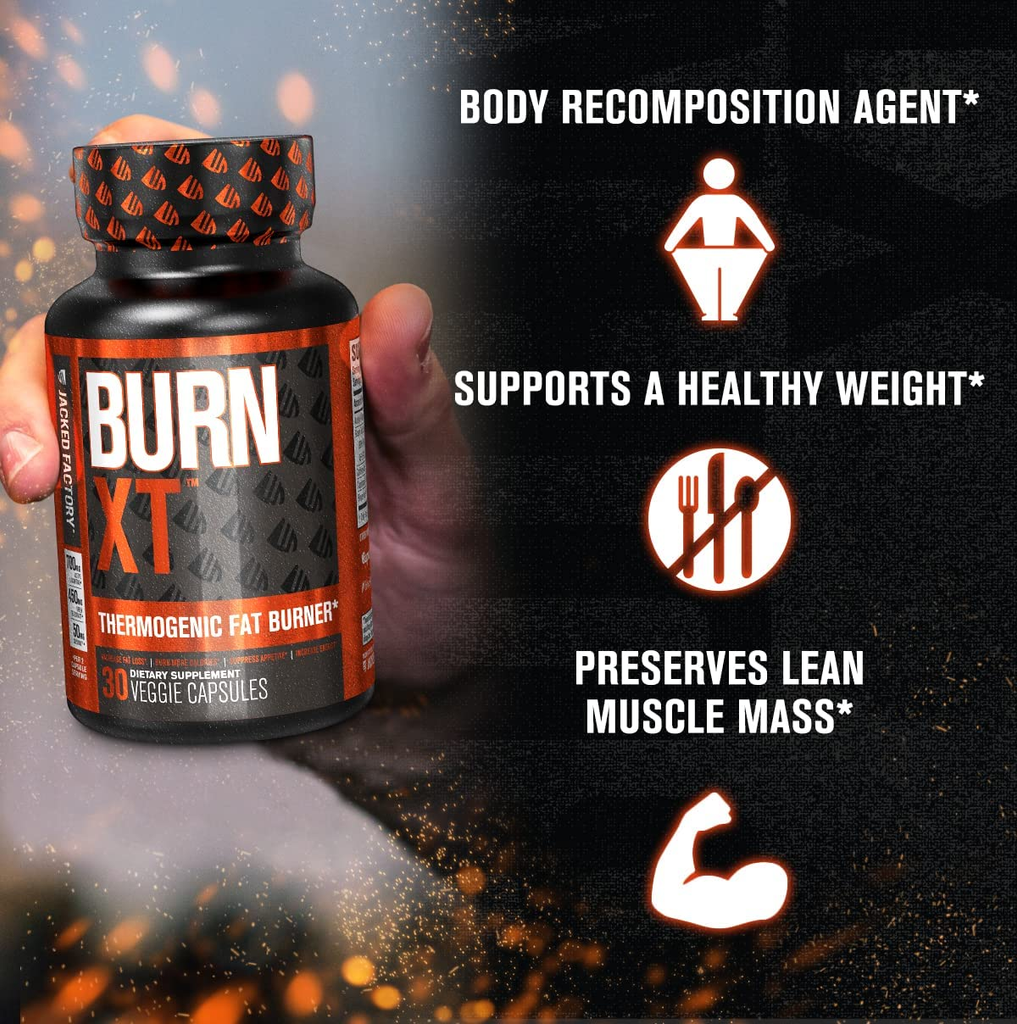 Burn-Xt Thermogenic for Men & Women - Body Support, Improve Focus, Increase Energy - Premium Acetyl L-Carnitine, Green Tea Extract, Capsimax Cayenne Pepper, & More - 30 Natural Veggie Diet Pills