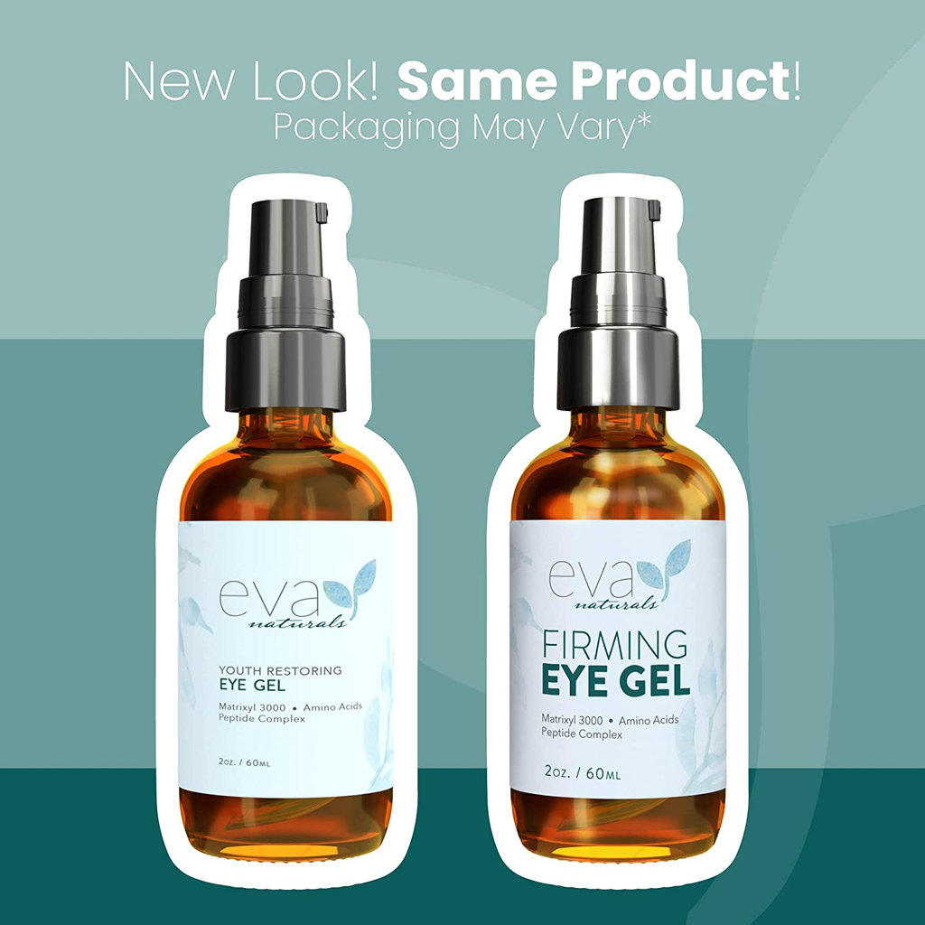 Anti-Aging Eye Gel - Luxurious Hydrating under Eye Cream for Dark Circles and Puffiness, Bags, Crows Feet, Wrinkles - with Hyaluronic Acid & Skin-Firming Peptides Eye Repair Serum (2 Oz.)