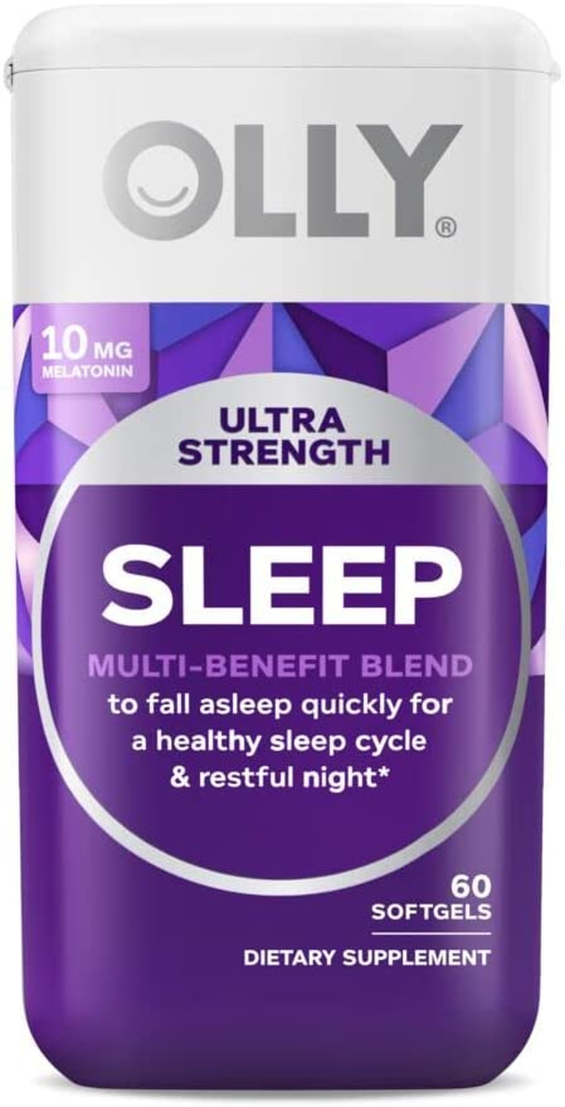 OLLY Extra Strength Sleep Gummy, Occasional Sleep Support, 5 Mg Melatonin, L-Theanine, Chamomile, Lemon Balm, Sleep Aid, Blackberry - 120 Count