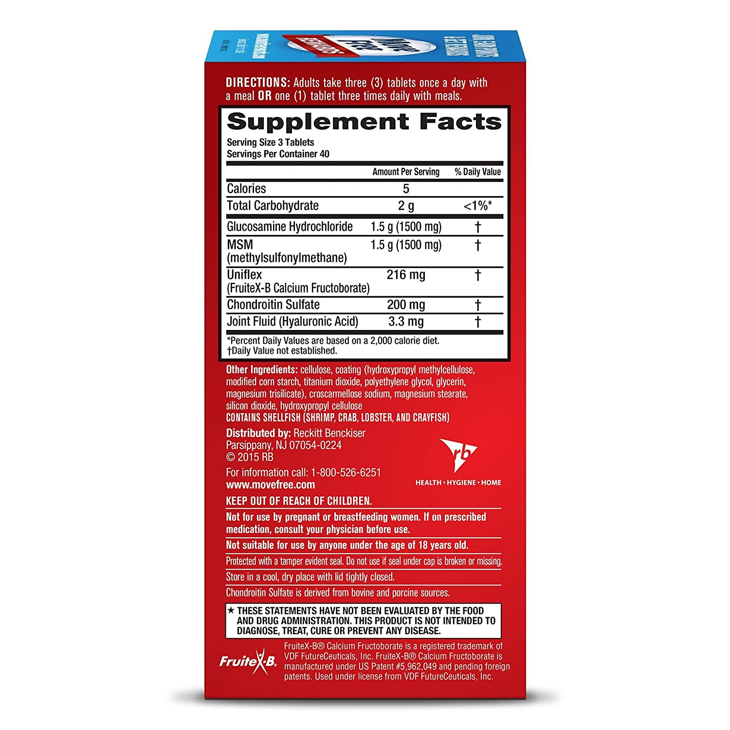 Move Free Advanced plus MSM with Glucosamine & Chondroitin , 120 Count (Pack of 2)