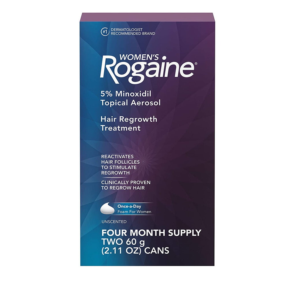 Women'S Rogaine 5% Minoxidil Foam for Hair Thinning and Loss, Topical Treatment for Women'S Hair Regrowth, 4-Month Supply