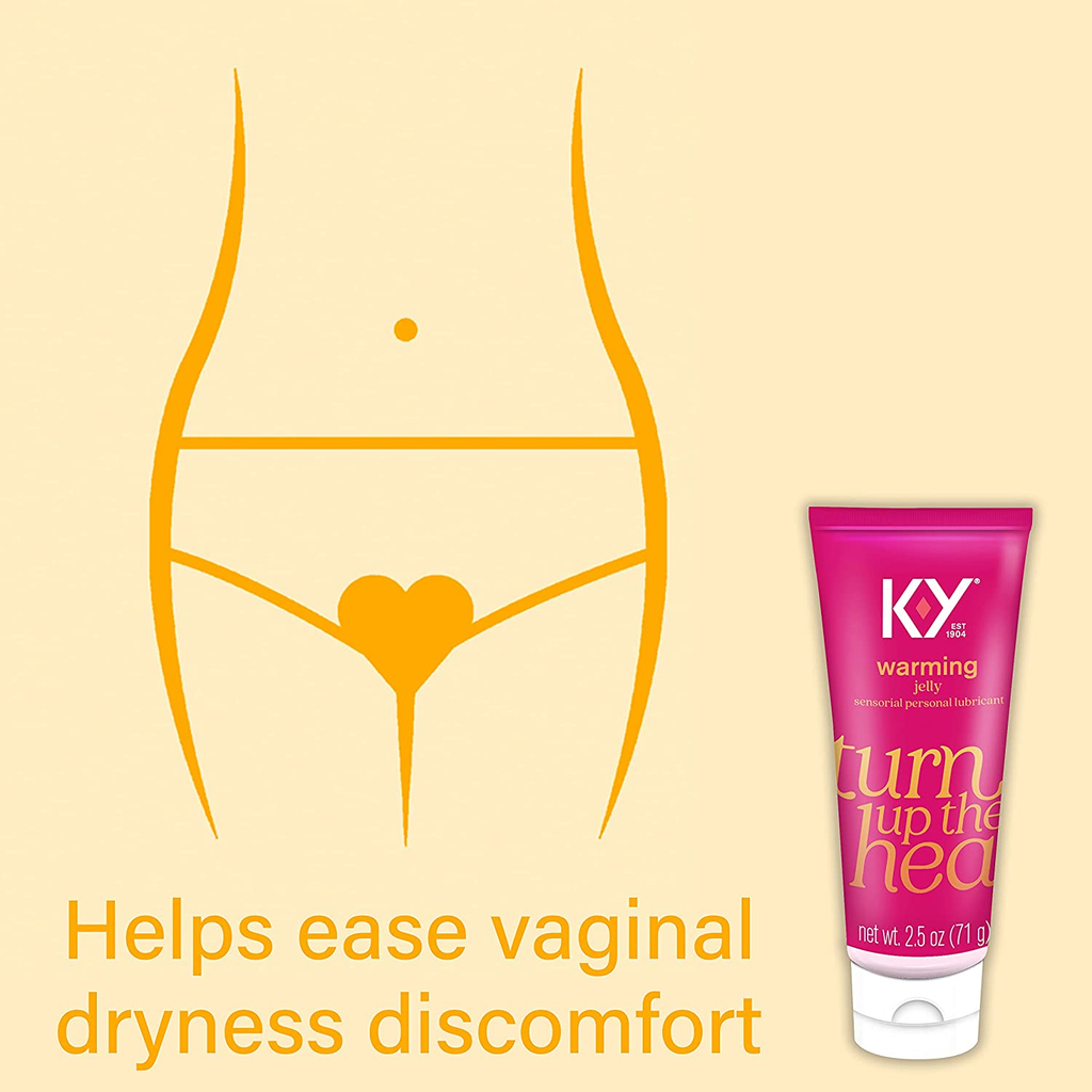 K-Y Warming Jelly Personal Lubricant (2.5 Oz), Premium Non-Greasy Warming Lube for Women, Men & Couples (Package May Vary)