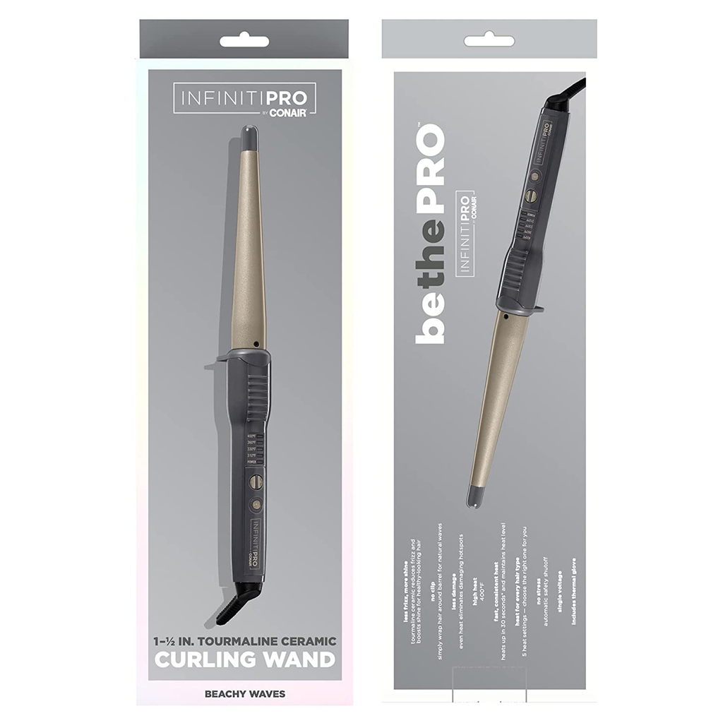 INFINITIPRO by Tourmaline Ceramic Curling Wand; 1-Inch to 1/2-Inch