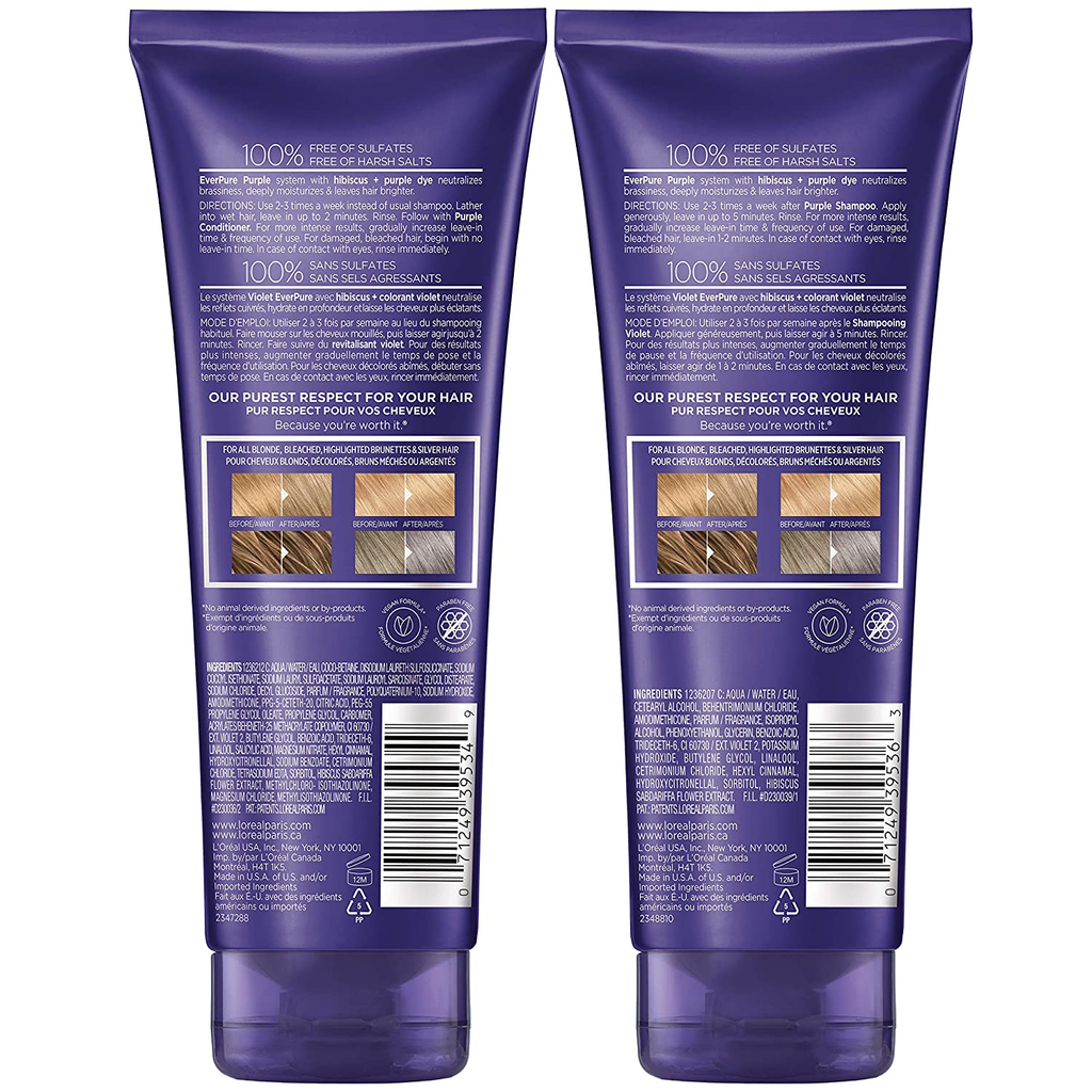 Everpure Brass Toning Purple Sulfate Free Shampoo and Conditioner, 6.8 Fl Ounce (Set of 2)