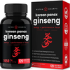 Nutrachamps Korean Red Panax Ginseng - 120 Vegan Capsules Extra Strength Root Extract Powder Supplement W/ High Ginsenosides
