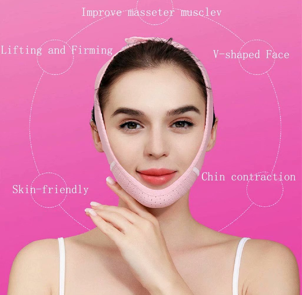 Reusable V Line Mask Facial Slimming Strap Double Chin Reducer Chin up Mask Face Lifting Belt V Shaped Slimming Face Mask