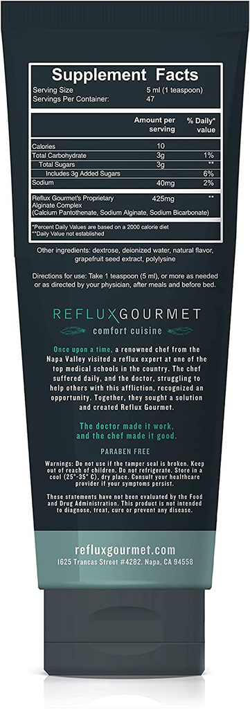 Reflux Gourmet - Mint Chocolate Rescue All-Natural Alginate Therapy, Acid Reflux, GERD, LPR, Heartburn Relief, Made from All Natural Ingredients Considered Safe for Children and Pregnant Women.