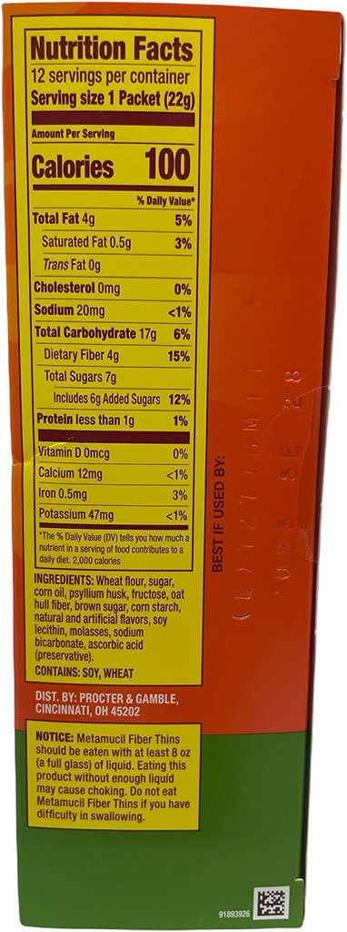 Metamucil Digestive Health Support Psyllium Fiber Thins Bundle & Thisnthat Tip Card (Apple Crisp/Cinnamon Spice/Chocolate)