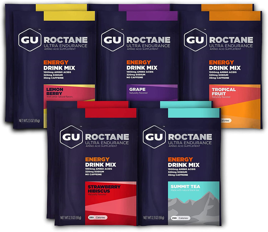 "Fuel Your Endurance with GU Energy Roctane Ultra Energy Drink Mix - 10 Single-Serving Packets of Refreshing Summit Tea Flavor!"