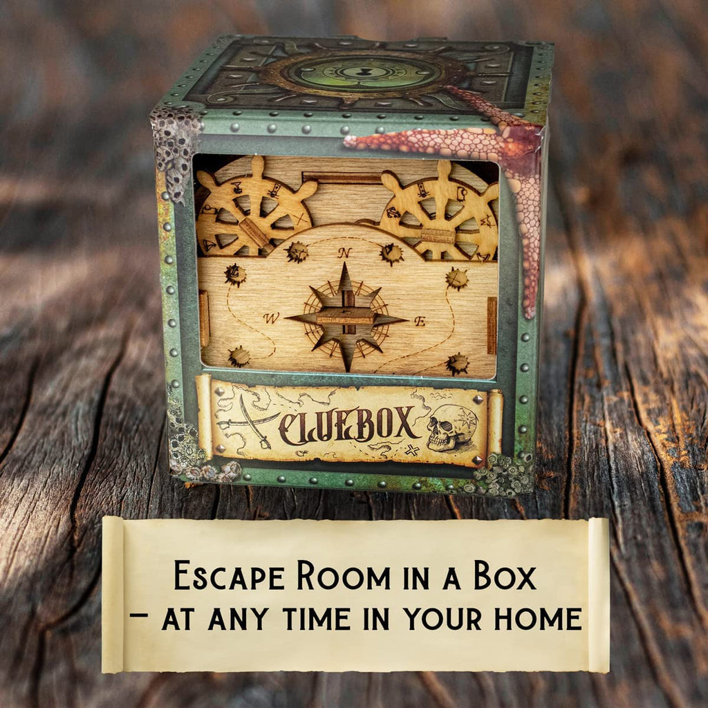 "Unlock the Secrets of Davy Jones Locker with the Idventure Cluebox - The Ultimate Escape Room Game and Brain Teaser Puzzle Box - Perfect Gift for Puzzle Lovers and Adventure Seekers!"