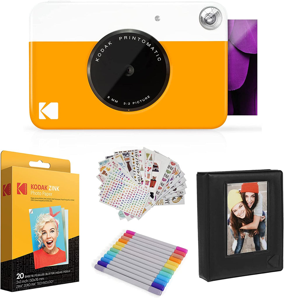 "Capture and Print Memories Instantly with the KODAK Printomatic Digital Instant Print Camera - Full Color Prints on ZINK 2X3" Sticky-Backed Photo Paper (Pink)"