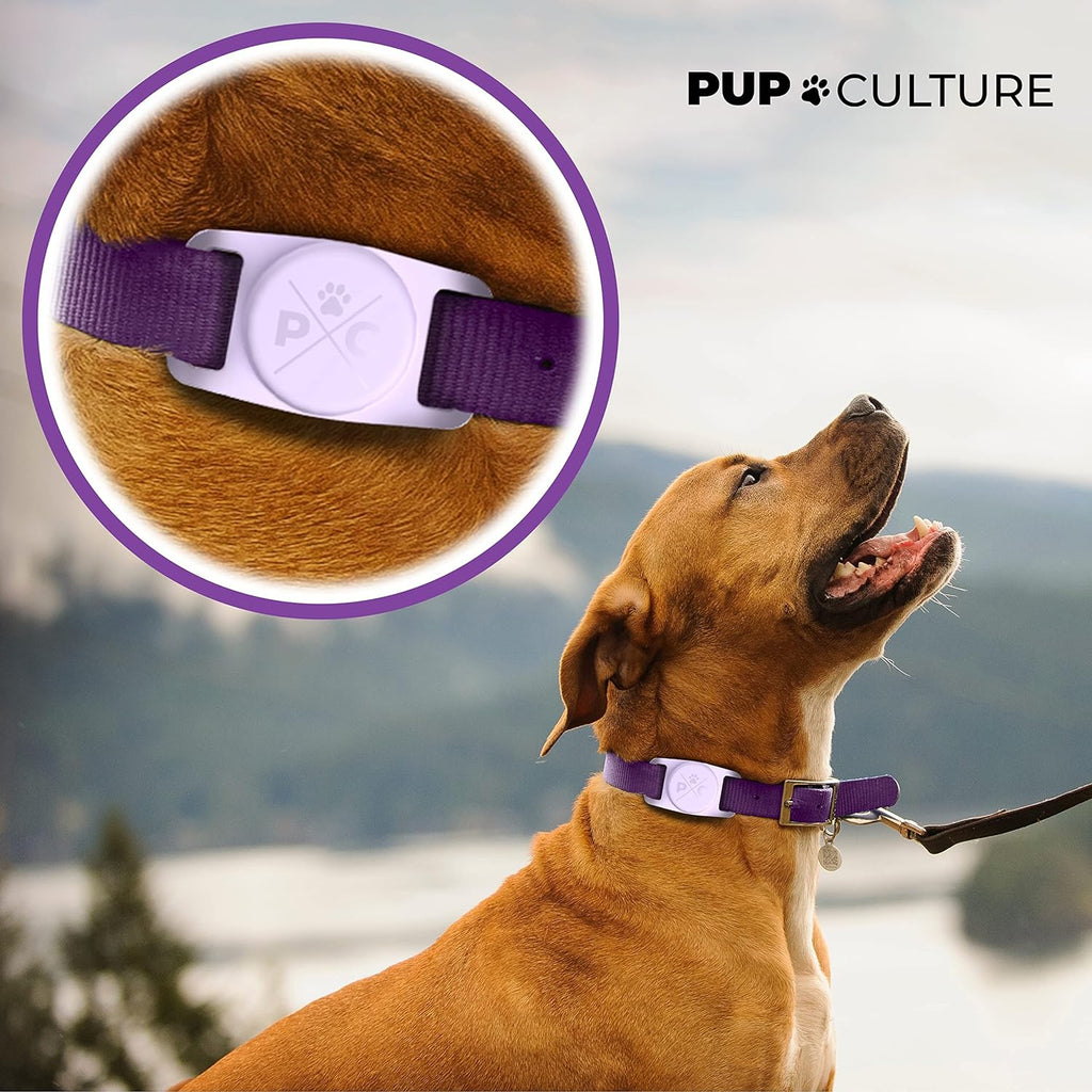 Pup Culture Airtag Dog Collar Holder (2 Pack), Extra-Durable, Lightweight, and Protective Airtag Case for Dog Collar - Track Your Pet Using Apple Airtag Technology - Dog Collar Airtag Holder