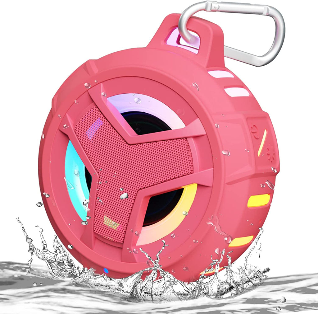 "Ultimate Waterproof Bluetooth Shower Speaker with LED Light - Portable, Floating, and True Wireless Stereo for Kayak, Beach, and Unisex Gifts - Black"